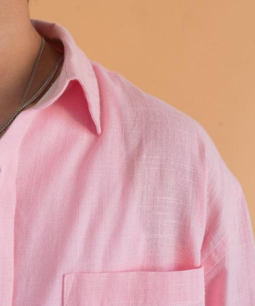 Pastel pink full sleeves - Oversized Shirt