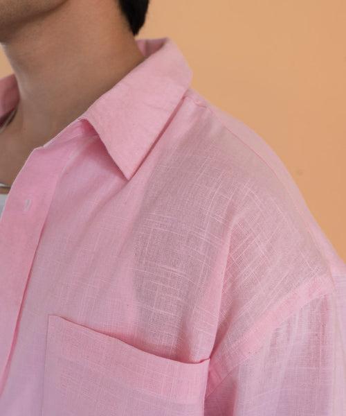 Pastel pink full sleeves - Oversized Shirt