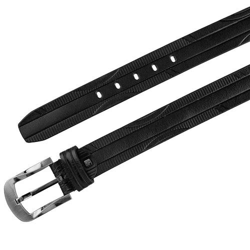 Cylinder Black Leather Casual Belt