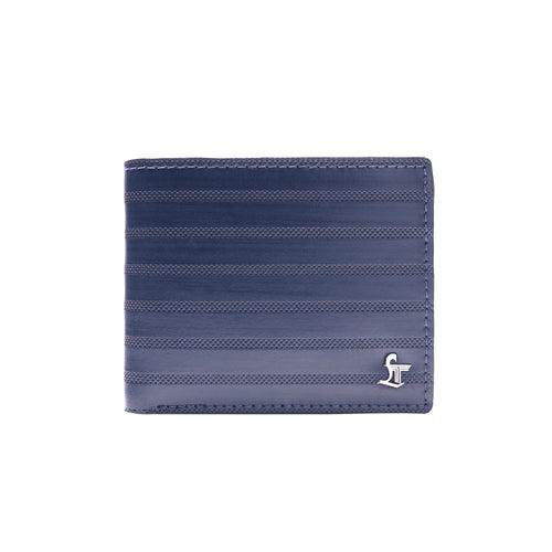 Italian VT Stripe Aaron Genuine Leather Wallet for Men | Color: Blue