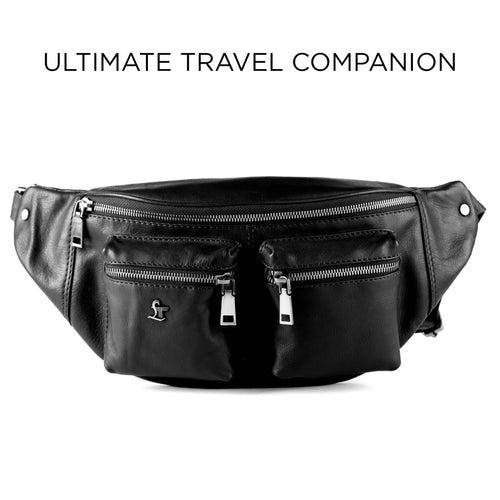 Leather Waist/Fanny Pouch Black