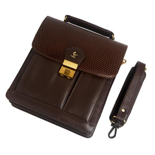 Men's Bag V | Leather Messenger Bag For Men | Brick Brown