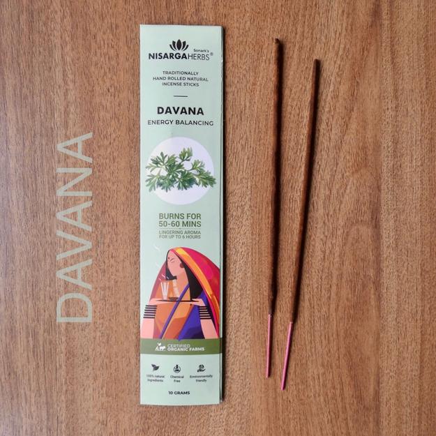 Davana Incense Sticks - Natural Davana incense sticks for energy balancing, stress relief, and a pleasant aromatic experience