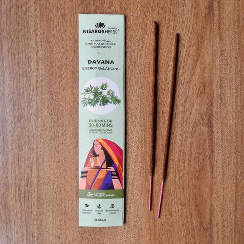 Davana Incense Sticks - Natural Davana incense sticks for energy balancing, stress relief, and a pleasant aromatic experience