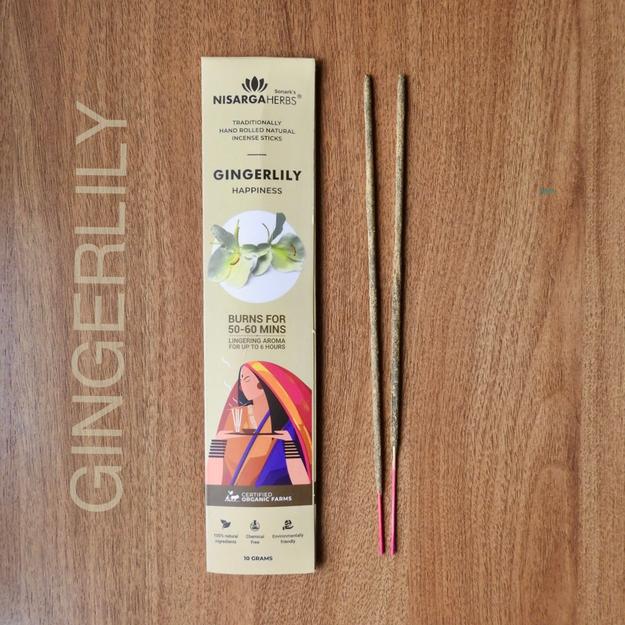 Gingerlily Incense Sticks - Natural Gingerlily incense sticks for mood enhancement and a natural, chemical-free experience