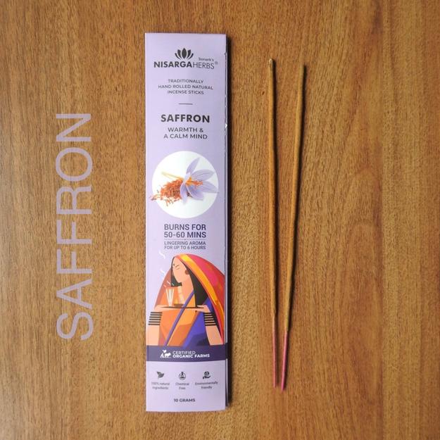 Saffron Incense Sticks - Natural Saffron incense sticks for stress relief and mood enhancement