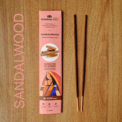 Sandalwood Incense Sticks - Natural sandalwood incense sticks for stress relief, relaxation, and meditation