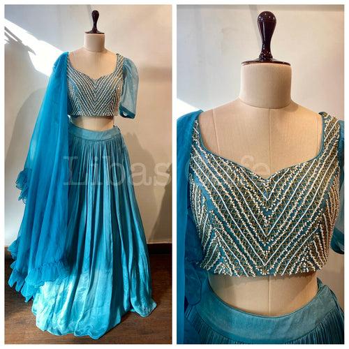 Warm Blue Lehenga