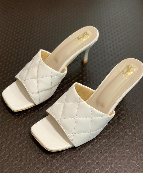 White Cushioned Mules