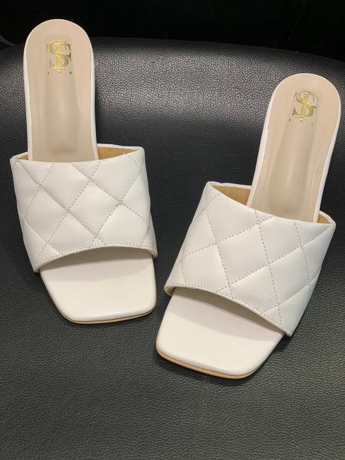 White Cushioned Mules