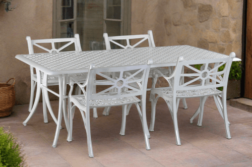 Vega Diamond Rectangle Dining Table and 4Chairs (Set of 5)