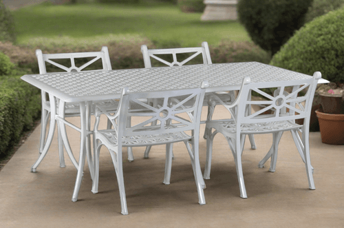 Vega Diamond Rectangle Dining Table and 4Chairs (Set of 5)