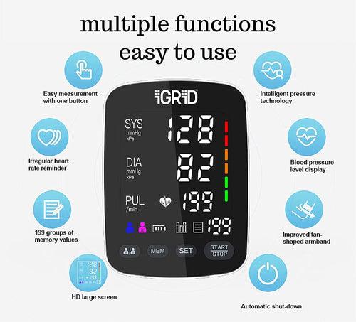 Buy 1 Get 1 Free - iGRiD Upper Arm Blood Pressure Monitor + iGRiD Fingertip Pulse Oximeter