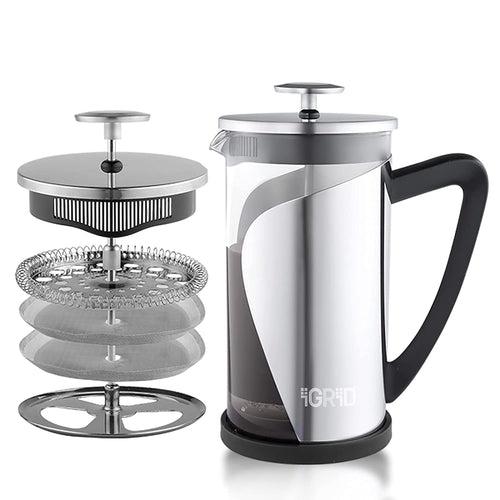iGRiD French Press Coffee and Tea Maker (1000 ML) with 4 Part Superior Filtration - IGFP09