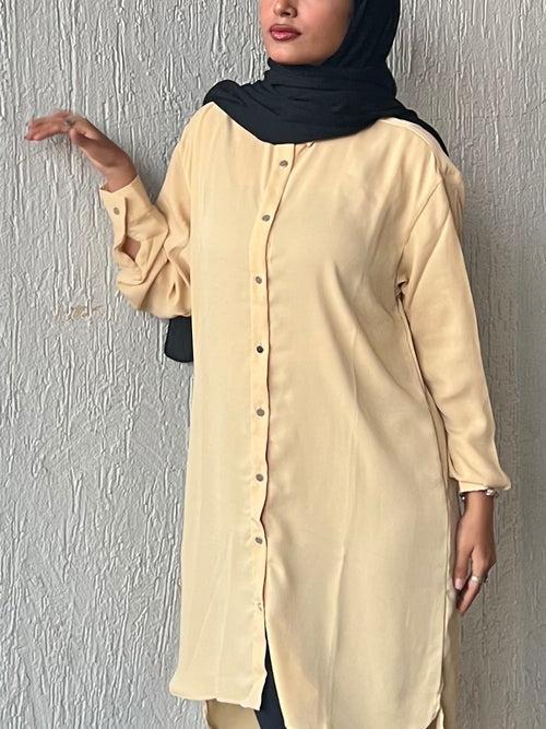 Satin Shirt - Soft Beige