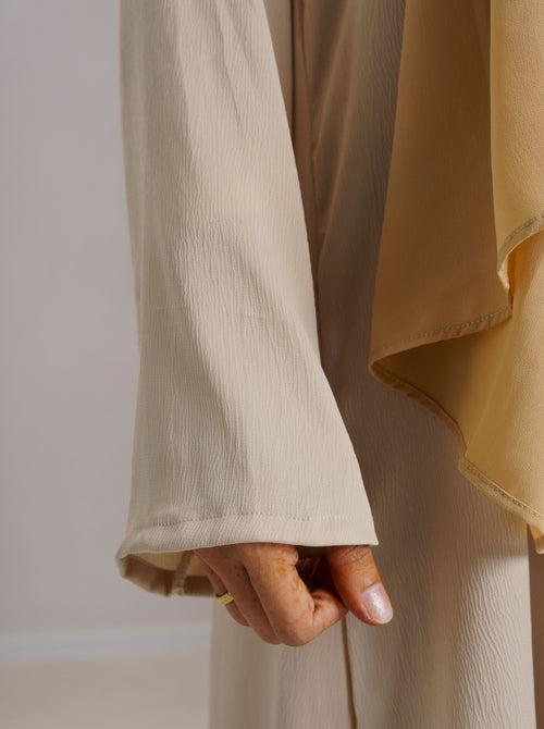 Beige Full-Sleeve Base Dress