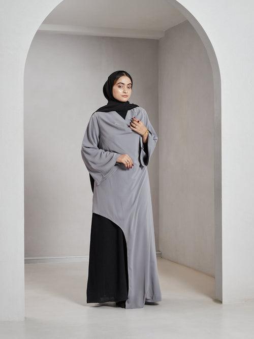 Jazibah Asymmetric Dress - Grey