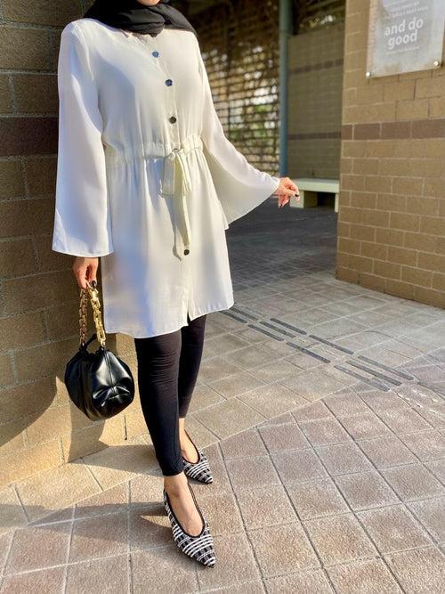 White Victoria Bell-sleeve Shirt