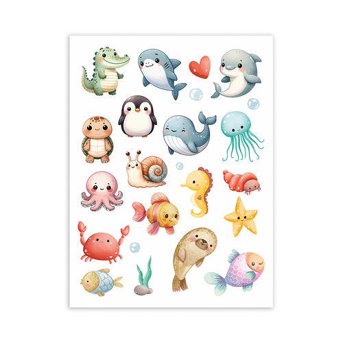 Deco Transfer Sheet Aquatic Friends 7.5 X 9.5inch 1pc