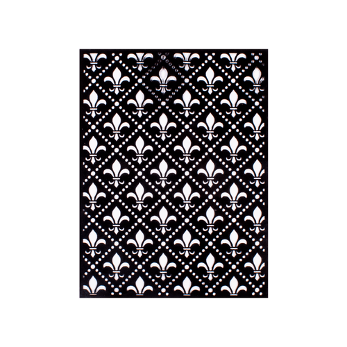 Stencil Fleur-de-lis Screen 7.3in x 9.7in 1pc