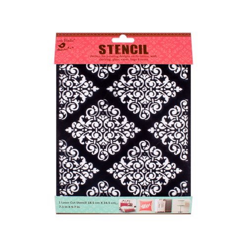 Stencil Damask Elegance 7.3in x 9.7in 1pc