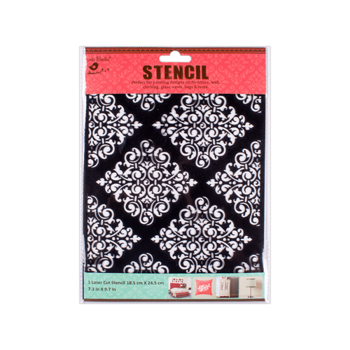 Stencil Damask Elegance 7.3in x 9.7in 1pc