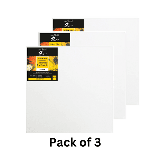Stretched Canvas Frame 16X30Mm 230Gsm 20 X 20Inch 1Pc (Pack of 3)