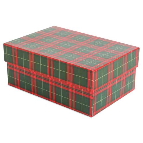 Gift Box Tartan Check Festive Hues L15.5 X W10.5 X D6.5(cm) 1pc