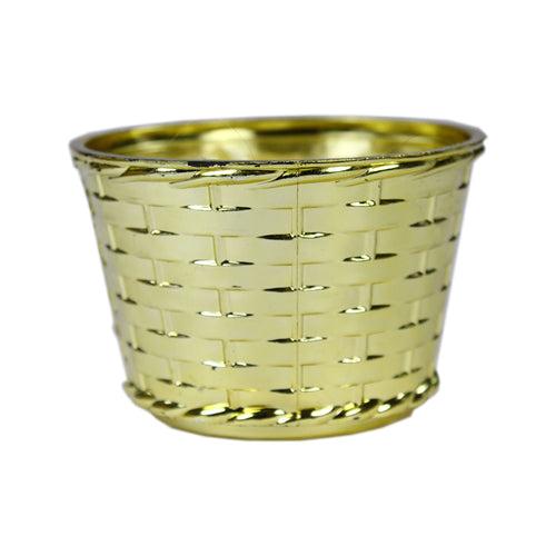 Organza Gift Bag- Basket, Gold, 1Pc