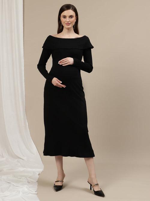 Off-Shoulder Maternity Bodycon Dress