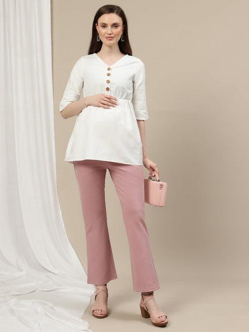 Maternity Bootcut Pants - Pink