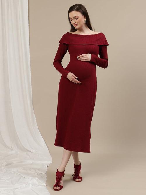 Off-Shoulder Maternity Bodycon Dress