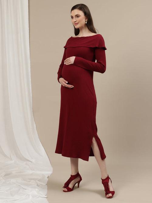 Off-Shoulder Maternity Bodycon Dress