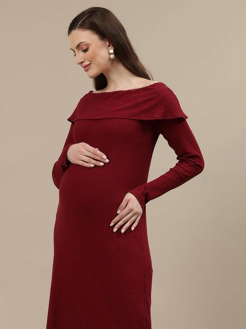 Off-Shoulder Maternity Bodycon Dress