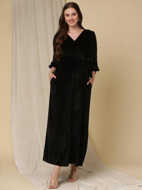 Velvet Maternity Dress