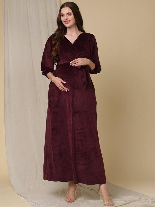 Velvet Maternity Party Dress