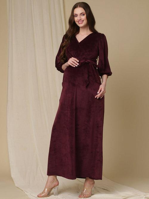 Velvet Maternity Party Dress