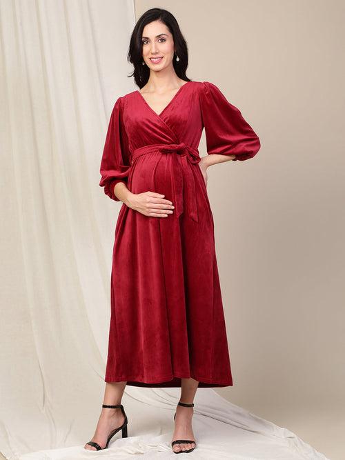 Velvet Maternity Dress