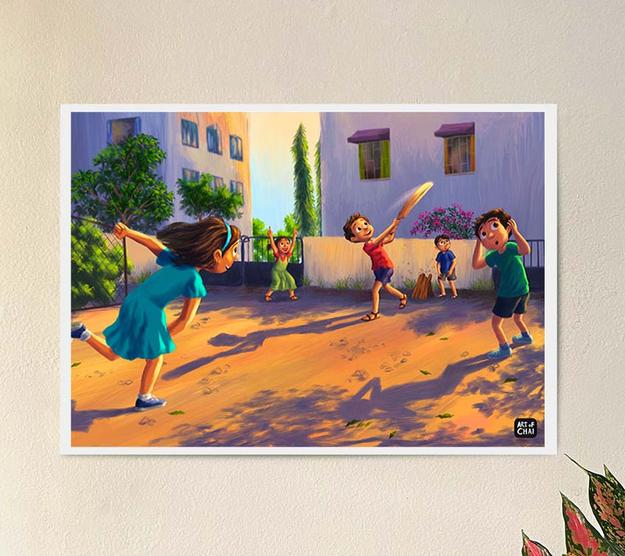 Gully Cricket days - Art Print