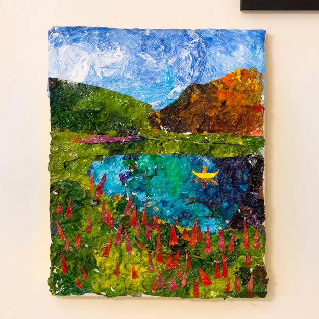 By the Turquoise lake - Acrylic Peels Painting