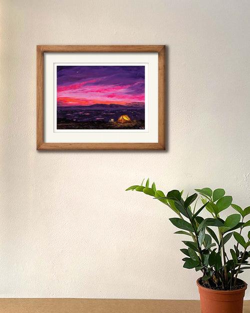 Camping under the Purple Sky - Art Print