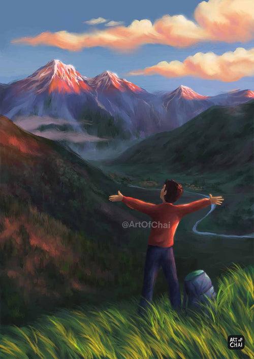 Getting lost in the mountains - Art Print