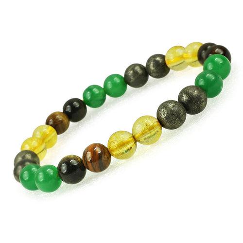 Money Magnet Wealth Bracelet | Pyrite, Tiger Eye, Citrine | 8mm Beads