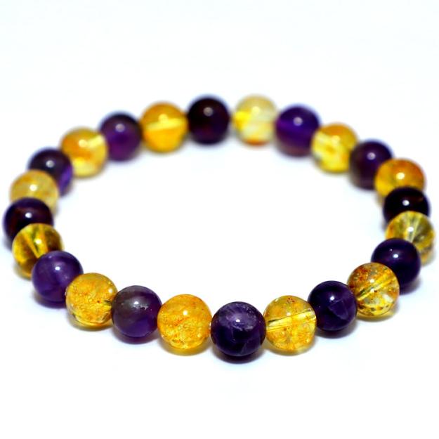 Amethyst & Citrine Healing Bracelet | Unisex Money Magnet Bracelet