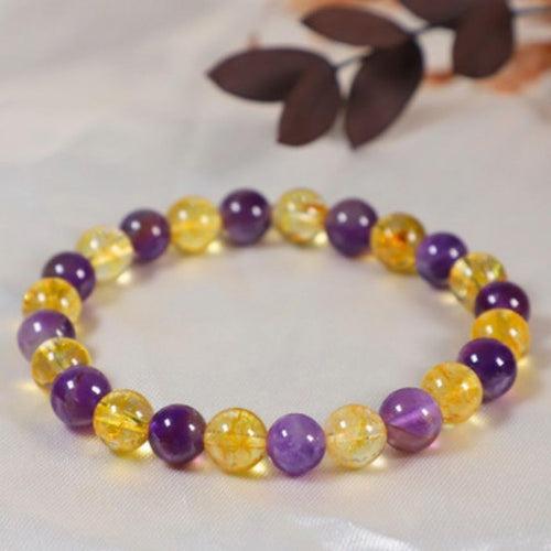 Amethyst & Citrine Healing Bracelet | Unisex Money Magnet Bracelet