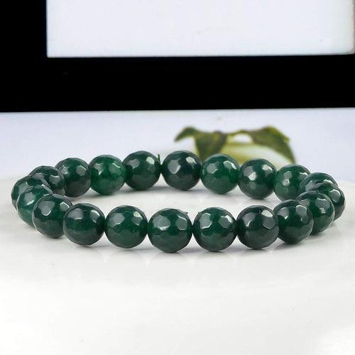 Green Aventurine Diamond Cut Bracelet - 8mm Beads for Reiki Healing