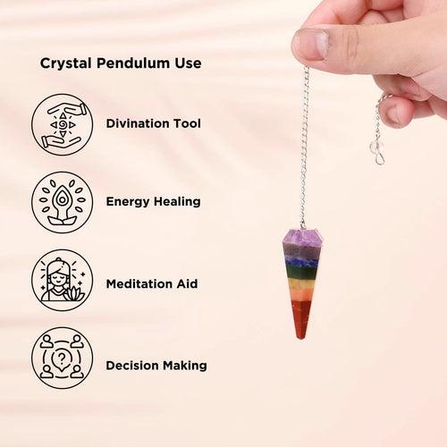 7 Chakra Pendulum Dowser Stone | Crystal Healing by Brahmatells