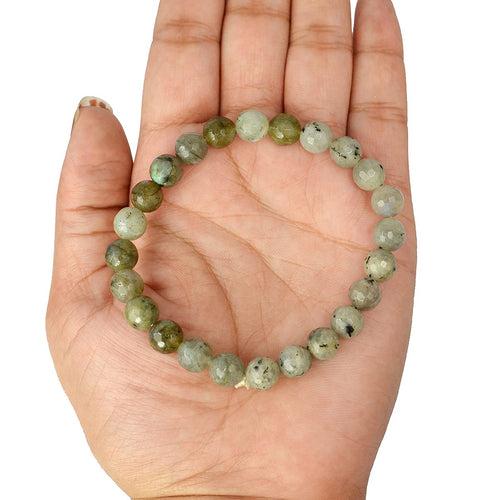 Labradorite Bracelet - 8mm Diamond Cut Beads | Brahmatells