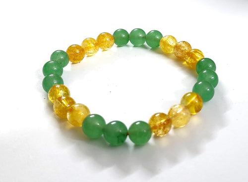 Money Magnet Citrine & Green Aventurine Bracelet | Wealth & Success