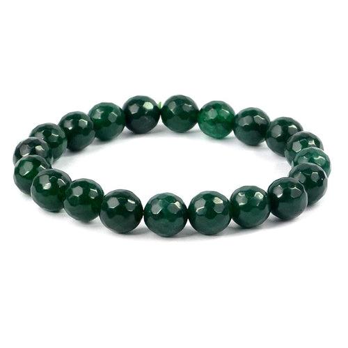 Green Aventurine Diamond Cut Bracelet - 8mm Beads for Reiki Healing